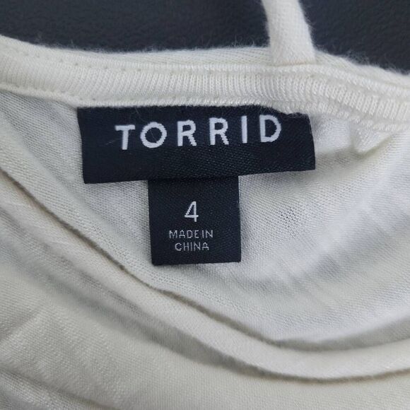 Torrid Womens Embroidered Babydoll Top Size 4X   Cream Angelcore Boho Romantic - Picture 4 of 7